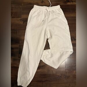 H&M white baggy sweatpants S